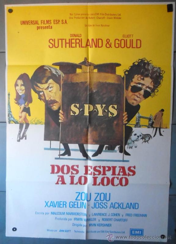 Cinema: (12679)DOS ESP&Iacute;AS A LO LOCO, CARTEL DE CINE ORIGINAL 70x100 APROX,CONSERVACION,VER FOTO