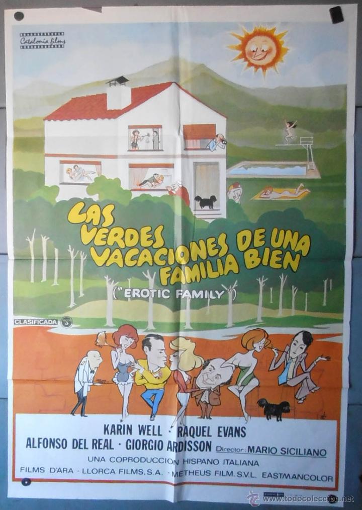 Cinema: (12706)LAS VERDES VACACIONES DE UNA FAMILIA BIEN, CARTEL DE CINE ORIGINAL 70x100 APROX,CONSERVACION,