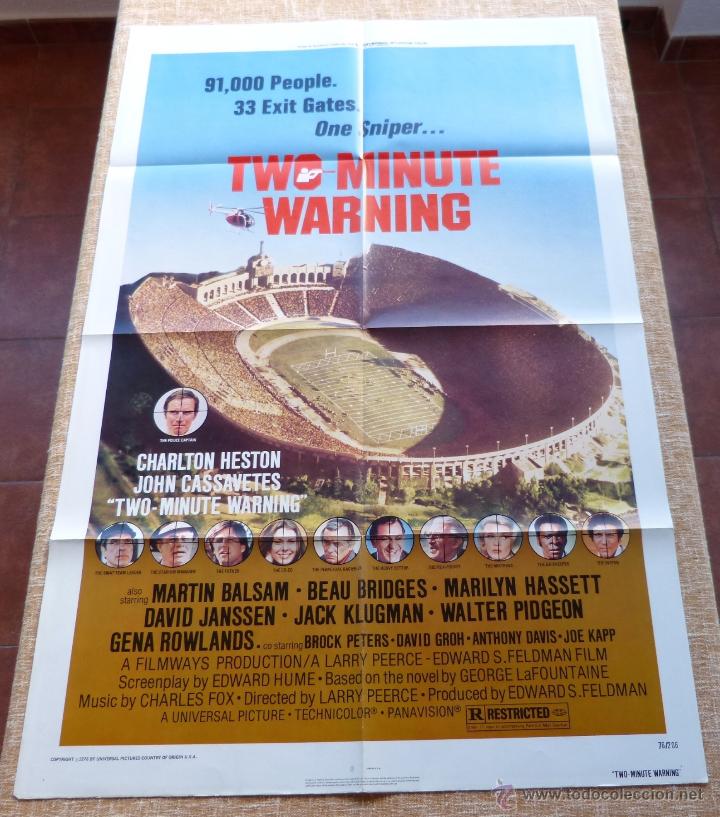 Cinema: Two-Minute Warning P&oacute;ster original de la pel&iacute;cula, Original, Doblado, a&ntilde;o 1976, Hecho en U.S.A.