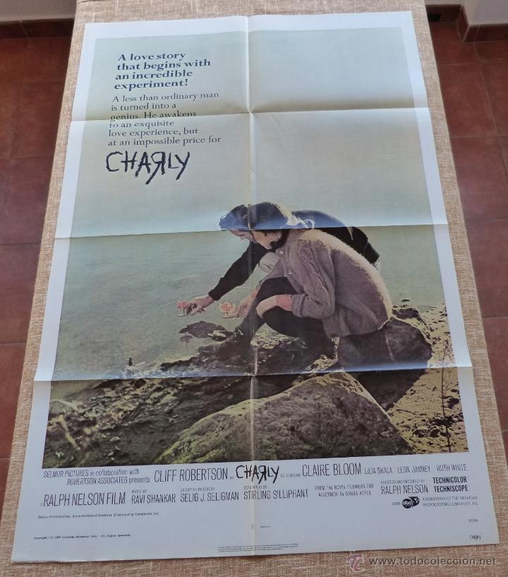 Kino: Charly P&oacute;ster original de la pel&iacute;cula, Original, Doblado, a&ntilde;o 1968, Hecho en U.S.A., Claire Bloom