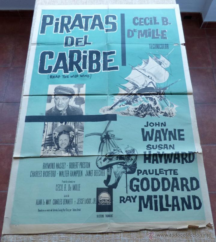 Cine: Reap the Wild Wind (Piratas del Caribe) Póster Argentino original de la película, Doblado, R1950s? - Foto 1 - 46835546