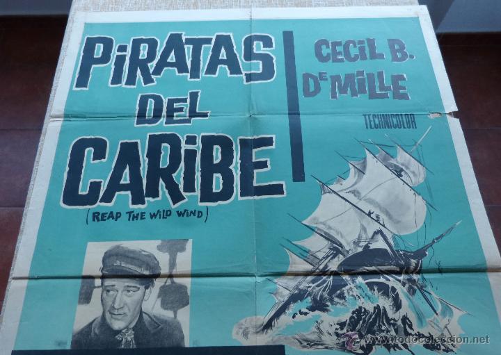 Cine: Reap the Wild Wind (Piratas del Caribe) Póster Argentino original de la película, Doblado, R1950s? - Foto 3 - 46835546