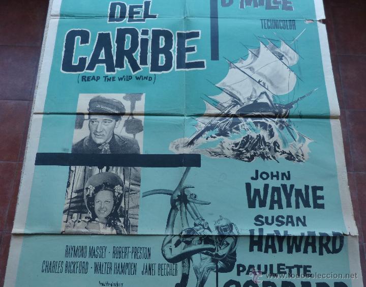 Cine: Reap the Wild Wind (Piratas del Caribe) Póster Argentino original de la película, Doblado, R1950s? - Foto 4 - 46835546