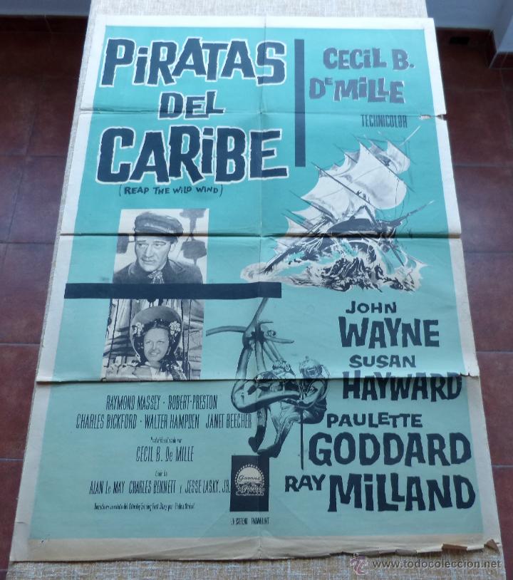 Cine: Reap the Wild Wind (Piratas del Caribe) Póster Argentino original de la película, Doblado, R1950s? - Foto 6 - 46835546