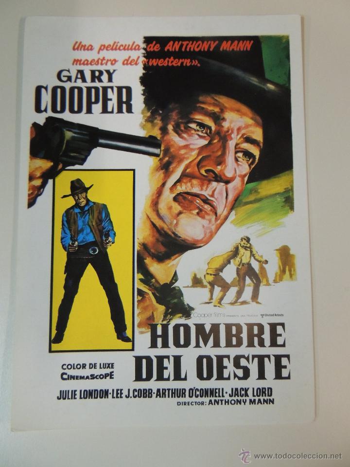 Cine: HOMBRE DEL OESTE poster cartel original - gary cooper julie london jack lord western - SIN DOBLAR