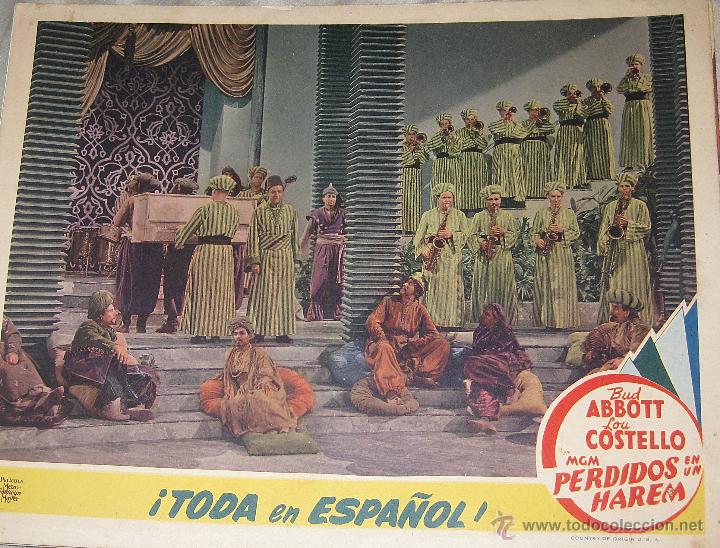 Cinema: Lobby card original Estados Unidos Abbott Costello Perdidos en un harem