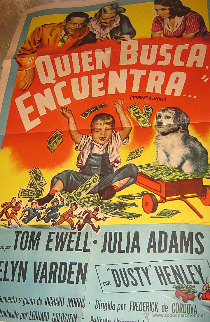 Cinema: Cartel original Estados Unidos Quien busca encuentra Julie Adams Tom Ewell 1952