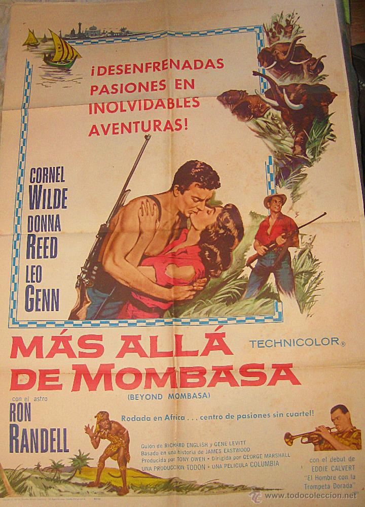 Cinema: Cartel original Estados Unidos M&aacute;s all&aacute; de Mombasa  Cornel Wilde Donna Reed 1956