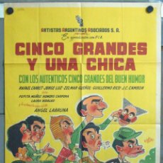 Cine: CECJ VN50D CINCO GRANDES Y UNA CHICA HERMANOS MARX IMAGEN FUTBOL POSTER ORIG ARGENTINO 75X110 LITO. Lote 47286573