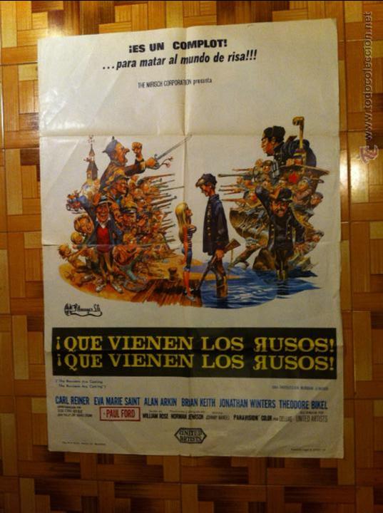 Cine: QUE VIENEN LOS RUSOS - POSTER ORIGINAL cine 70X100 del ESTRENO, ALAN ARKIN, EVA MARIE SAINT