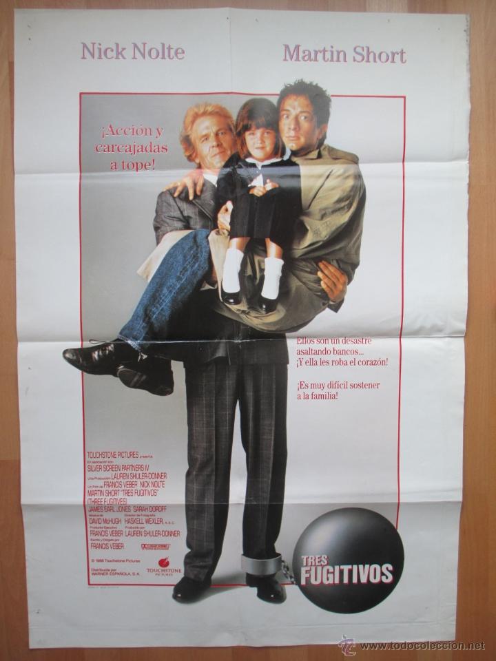 Cinema: CARTEL CINE, TRES FUGITIVOS, NICK NOLTE, MARTIN SHORT, 1988, C334