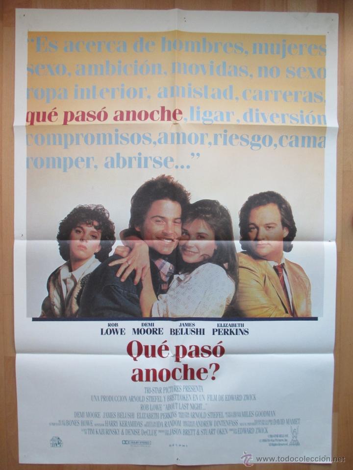 Cinema: CARTEL CINE, &iquest;QUE PASO ANOCHE?, ROB LOWE, DEMI MOORE, JAMES BELUSHI, 1986, C429