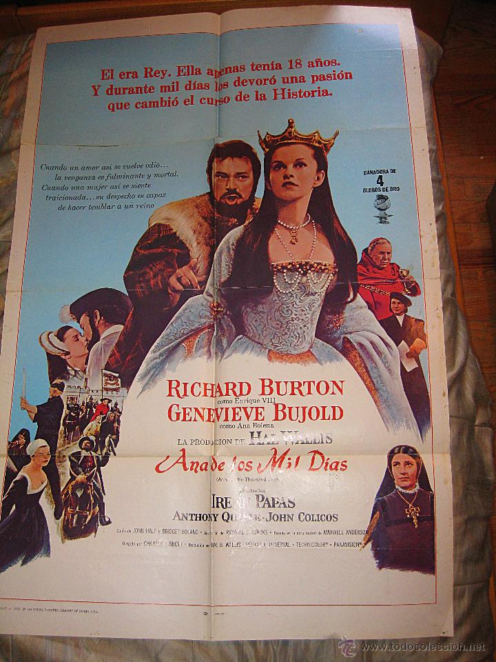 Cinema: Ana de los mil d&iacute;as cartel original Estados Unidos Richard Burton Irene Papas Genieve Bujold