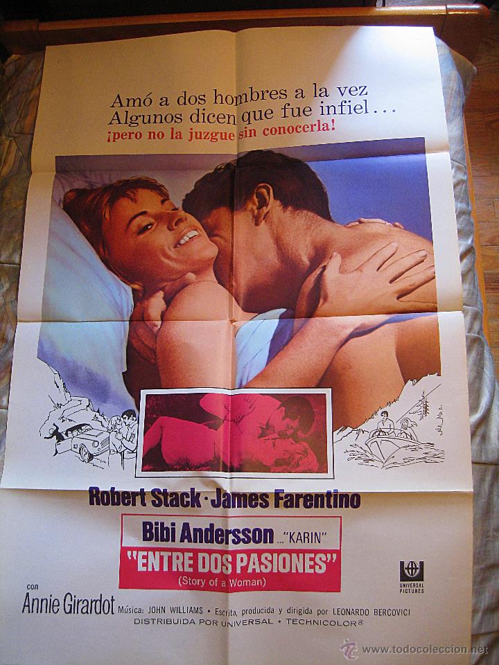 Cinema: Entre dos pasiones cartel original Estados Unidos Robert Stack Bibi Andersson Storia di una donna