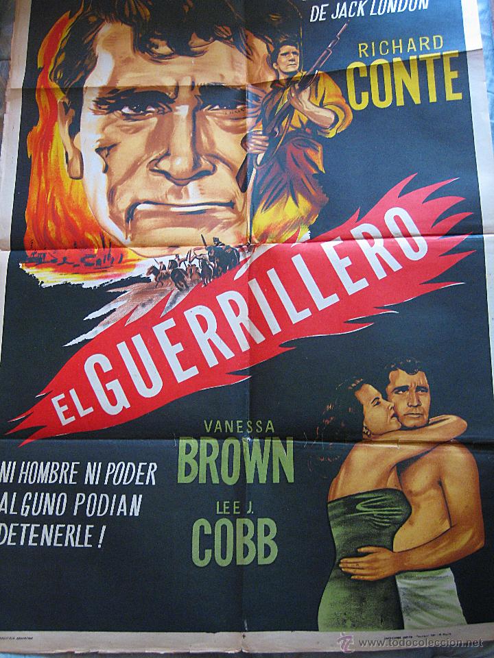 Cinema: El guerrillero cartel original Argentina 1952 Richard Conte Jack London The fighter
