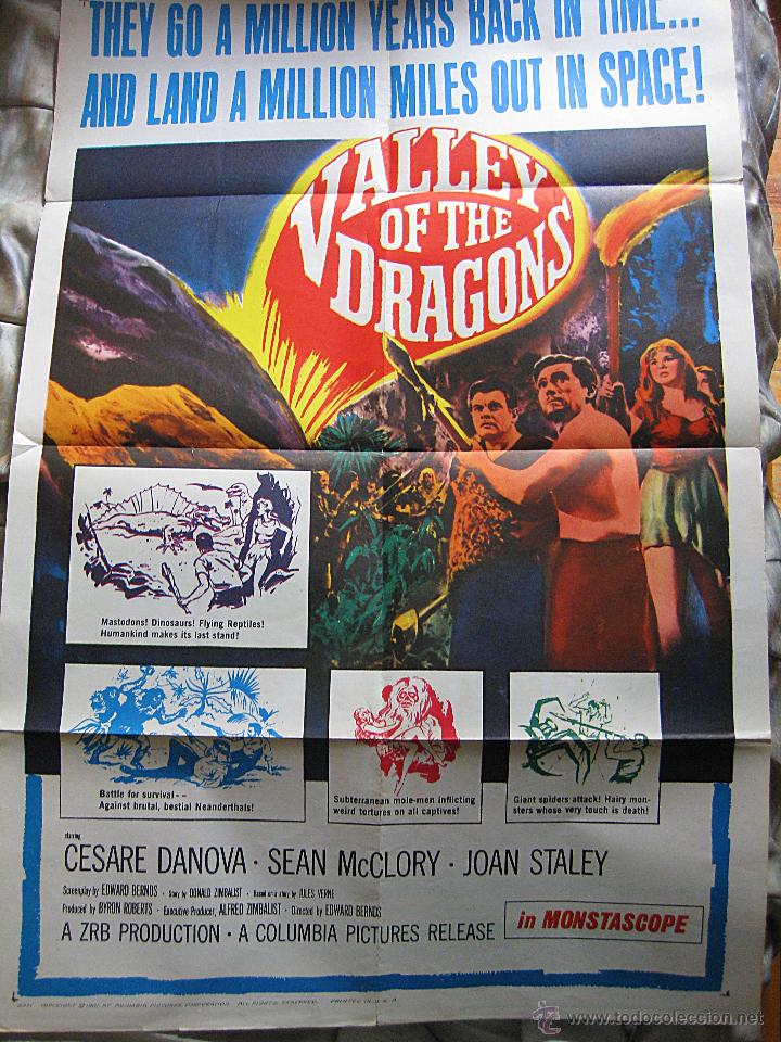 Cinema: Valley of the dragons cartel original Estados Unidos El valle de los dragones hombres prehist&oacute;ricos