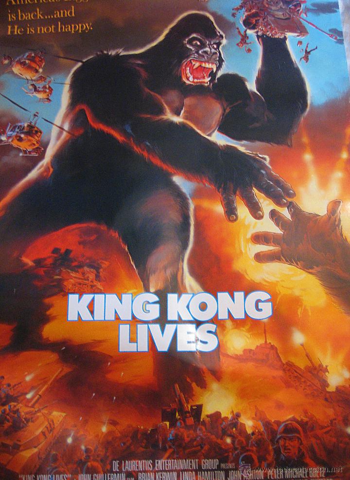 Cine: King Kong 2 cartel original Estados Unidos King Kong lives 1986 Linda Hamilton