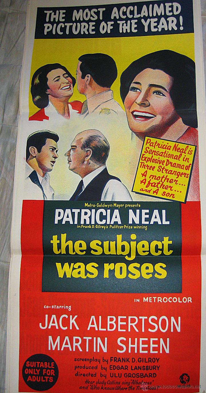 Cinema: Una historia de tres extra&ntilde;os cartel Australia The subject was roses Patricia Neal Martin Sheen