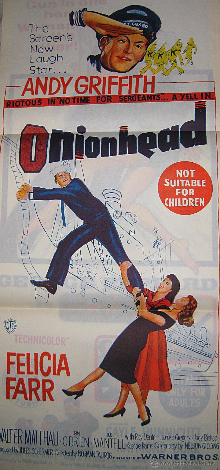 Cine: Onionhead cartel original Australia Andy Griffith Walter Matthau Felicia Farr Cabeza de cebolla
