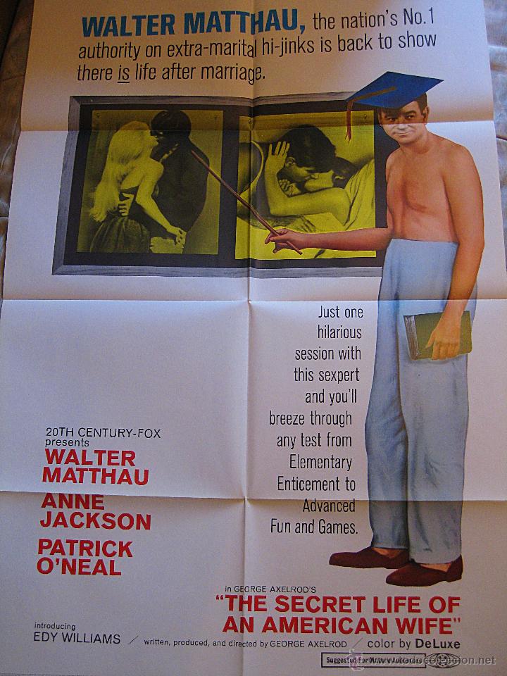 Cinema: La vida secreta de una esposa americana  cartel original Estados Unidos Walter Matthau
