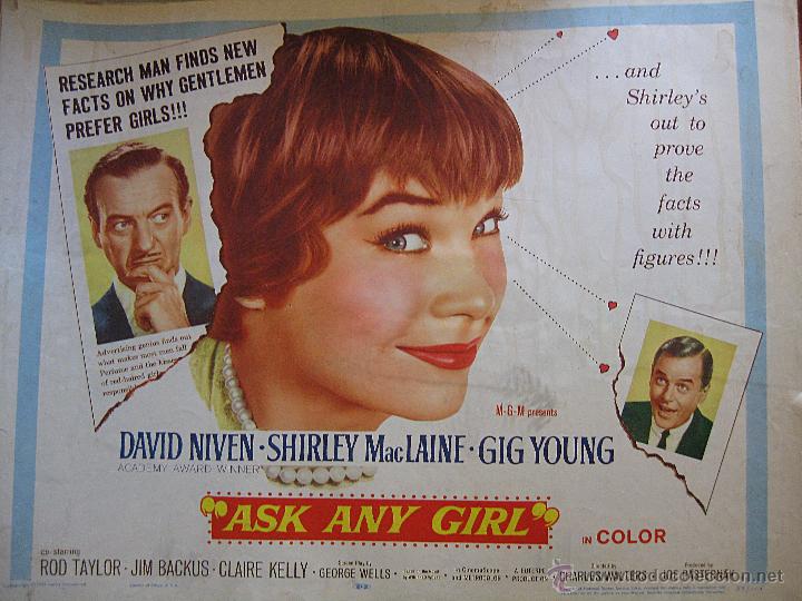 Cinema: Todas las mujeres quieren casarse cartel original Estados Unidos David Niven Shirley MacLaine