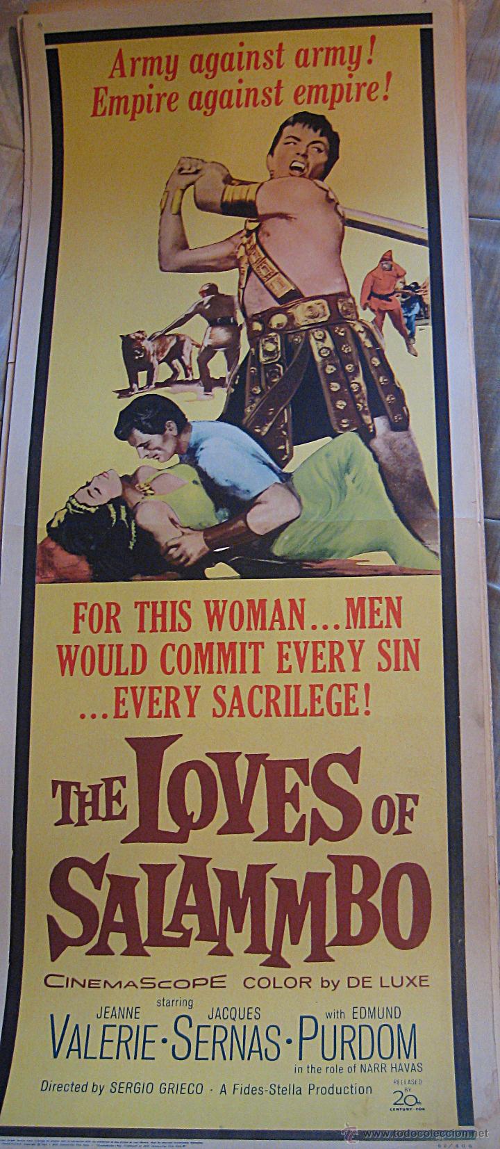 Cinema: Salambo cartel original Estados Unidos The loves of Salammbo  Jeanne Valerie Jacques Sernas