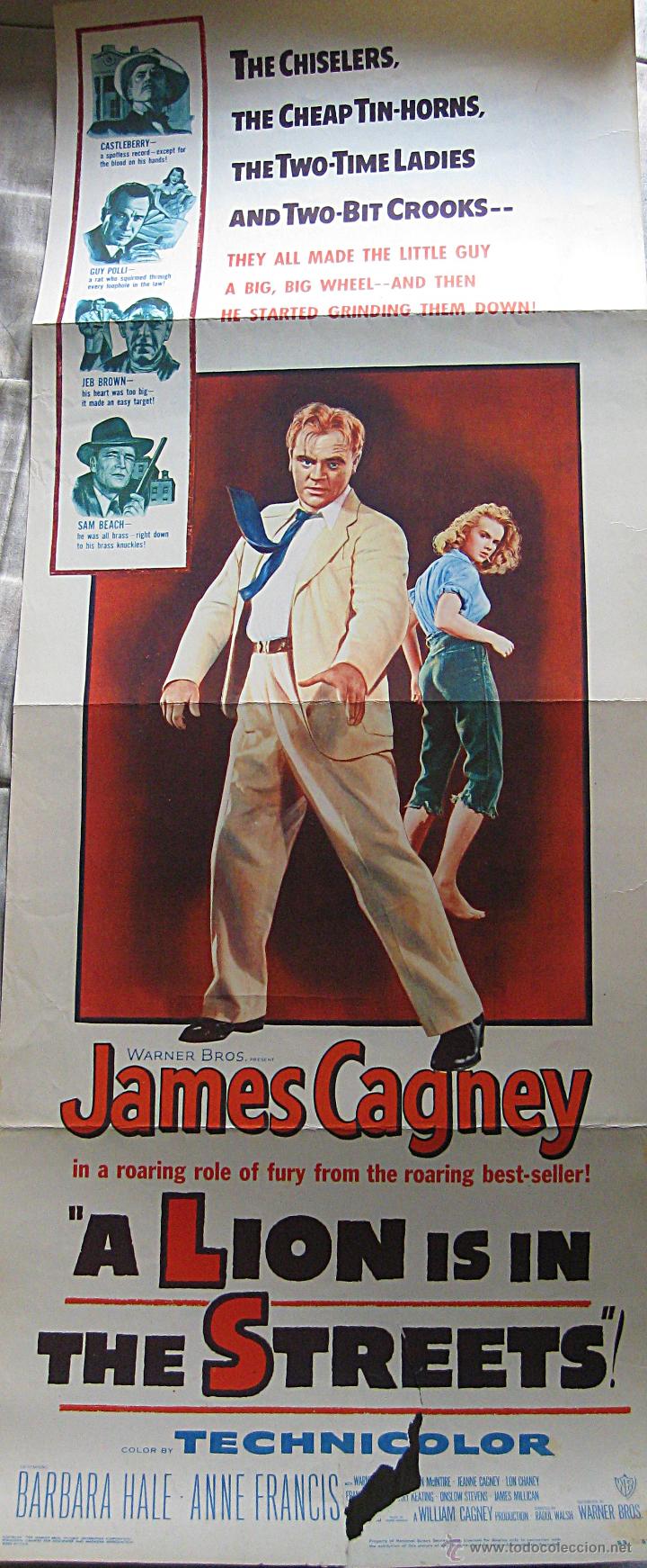Cine: Un le&oacute;n en las calles cartel original Estados Unidos James Cagney Raoul Walsh