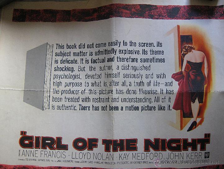 Cinema: Girl of the Night cartel original Estados Unidos Anne Francis  Lloyd Nolan