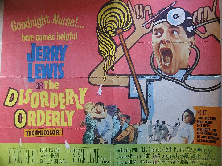 Cine: Caso cl&iacute;nico en la cl&iacute;nica cartel original Estados Unidos  Disorderly Orderly Jerry Lewis