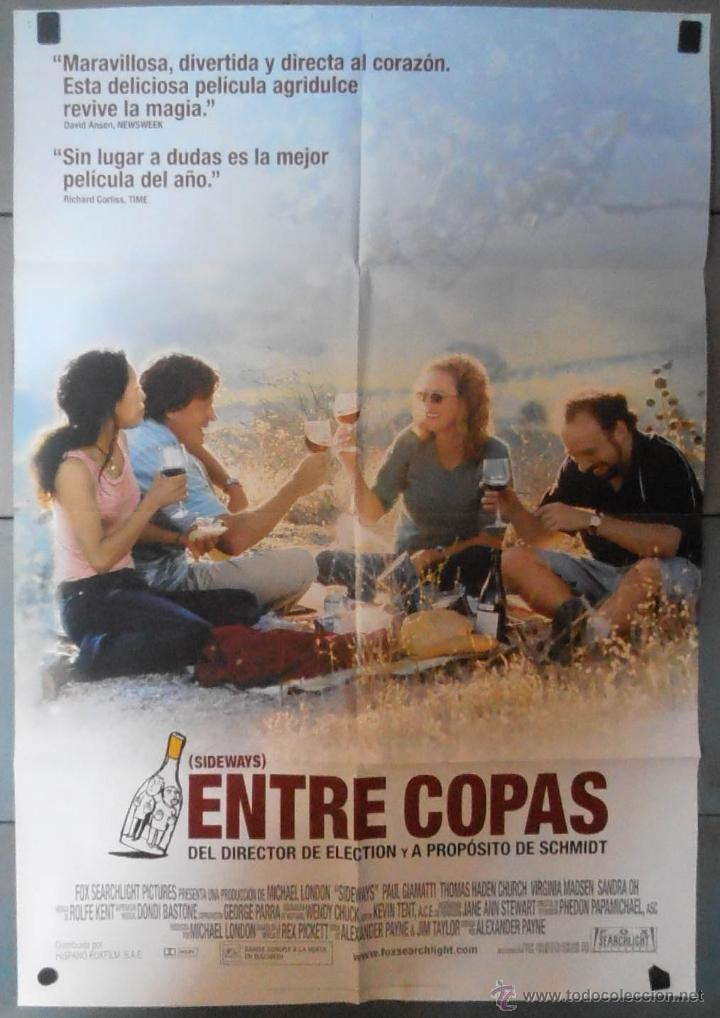 Cine: (13054)ENTRE COPAS, CARTEL DE CINE ORIGINAL 70x100 APROX,CONSERVACION,VER FOTO