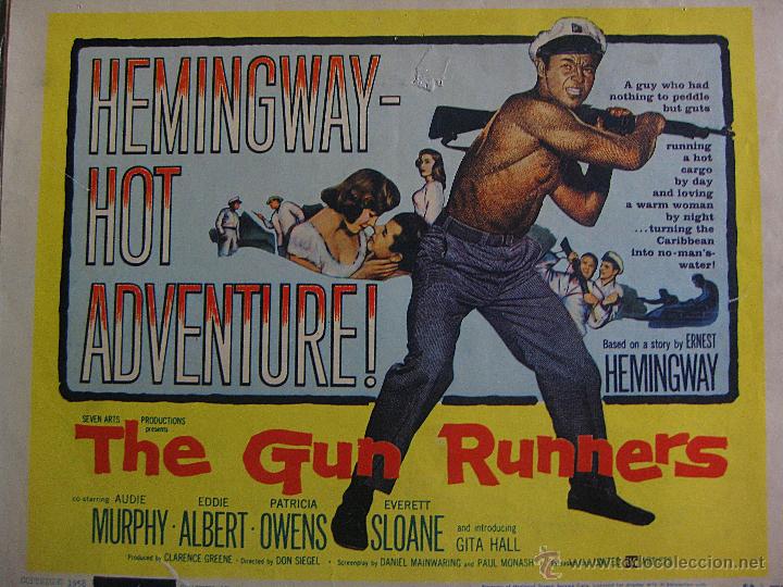 Cin&eacute;ma: The Gun Runners lobby card original Estados Unidos Balas de contrabando Don Siegel Hemingway