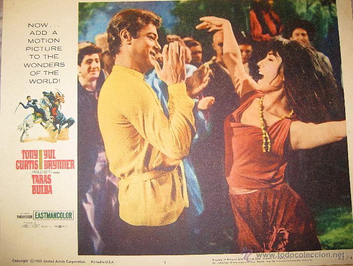 Cin&eacute;ma: Lote 3 Lobby card originales Estados Unidos Taras Bulba Tony Curtis Yul Brinner