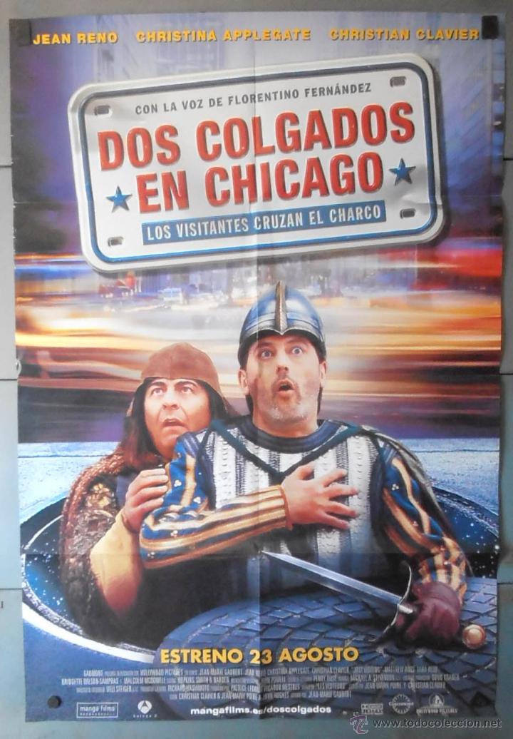 Cine: (13115)DOS COLGADOS EN CHICAGO, CARTEL DE CINE ORIGINAL 70x100 APROX,CONSERVACION,VER FOTO