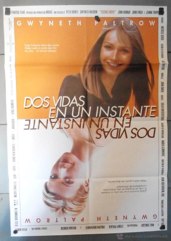 Cine: (13187)DOS VIDAS EN UN INSTANTE, CARTEL DE CINE ORIGINAL 70x100 APROX,CONSERVACION,VER FOTO