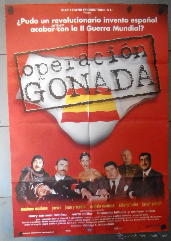 Cine: (13190)OPERACI&Oacute;N GONADA, CARTEL DE CINE ORIGINAL 70x100 APROX,CONSERVACION,VER FOTO