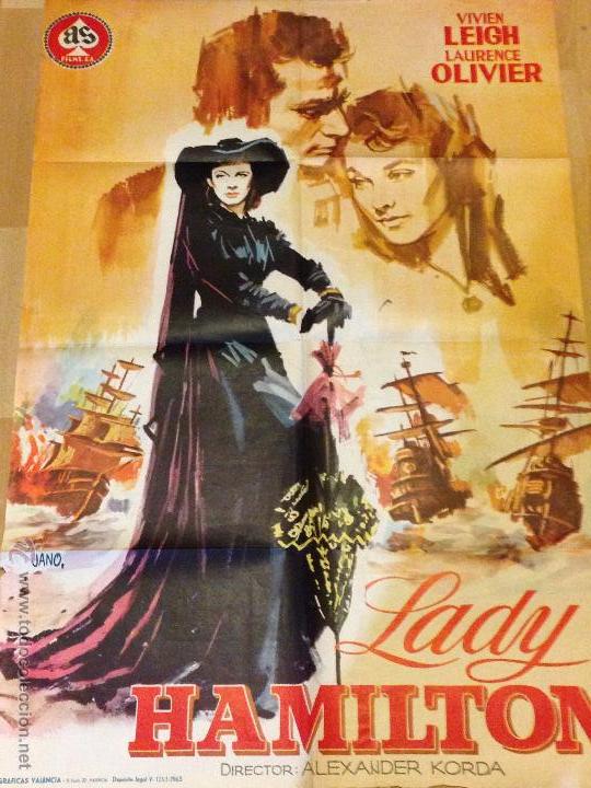 Cinema: P&oacute;ster o cartel original de lady Hamilton vivien le&iacute;gh laurence Olivier