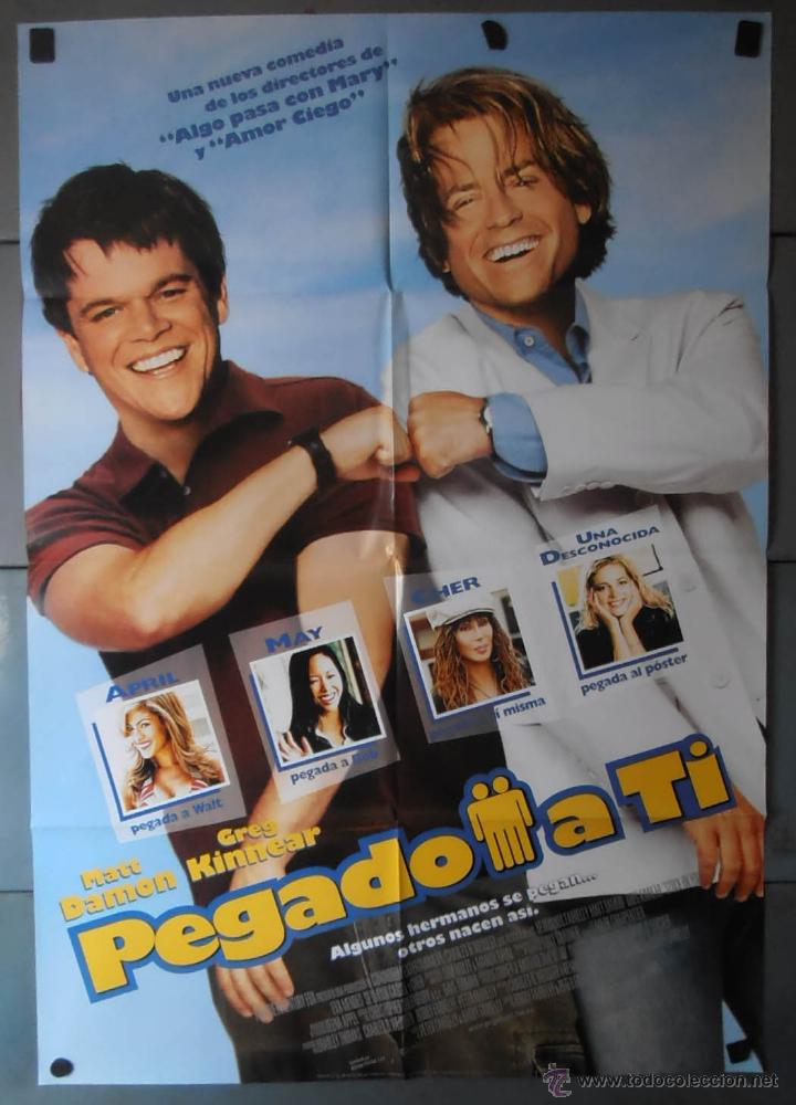 Cine: (13265)PEGADO A TI, CARTEL DE CINE ORIGINAL 70x100 APROX,CONSERVACION,VER FOTO