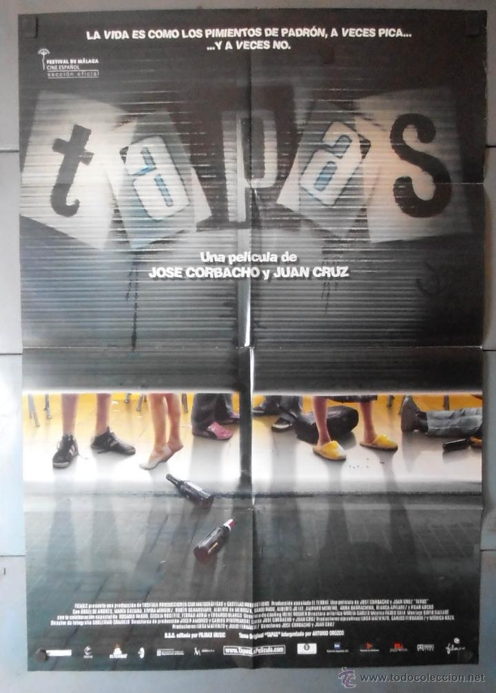 Cine: (13270)TAPAS, CARTEL DE CINE ORIGINAL 70x100 APROX,CONSERVACION,VER FOTO