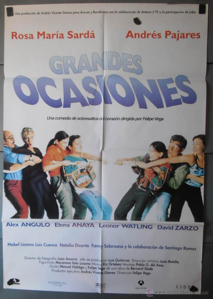 Cine: (13362)GRANDES OCASIONES, CARTEL DE CINE ORIGINAL 70x100 APROX,CONSERVACION,VER FOTO