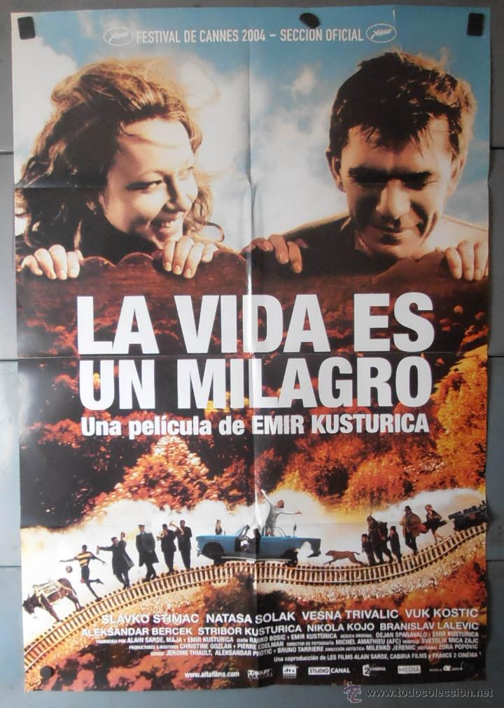 Cine: LA VIDA ES UN MILAGRO,CARTEL DE CINE ORIGINAL 70x100 cm CON ALGUN DEFECTO A 1&euro;,VER FOTO (13278)