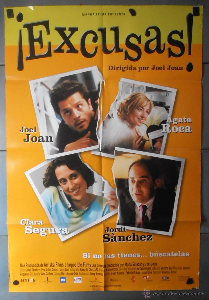 Cinema: &iexcl;EXCUSAS!,CARTEL DE CINE ORIGINAL 70x100 cm CON ALGUN DEFECTO A 1&euro;,VER FOTO (13312)