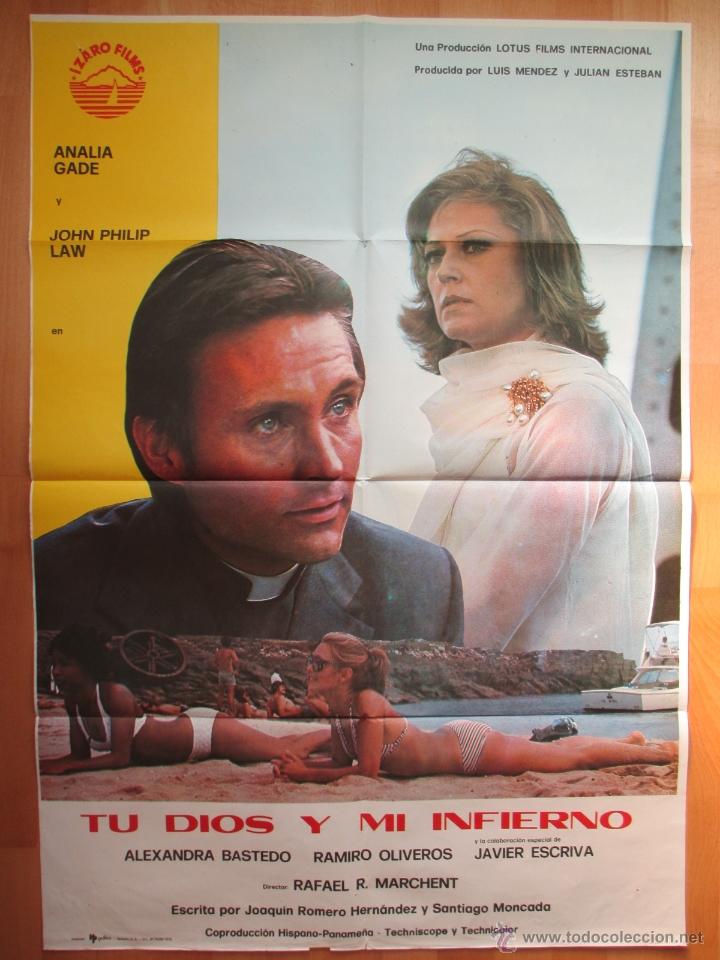 Cinema: CARTEL CINE, TU DIOS Y MI INFIERNO, ALEXANDRA BASTEDO, RAMIRO OLIVEROS, 1975, C545B