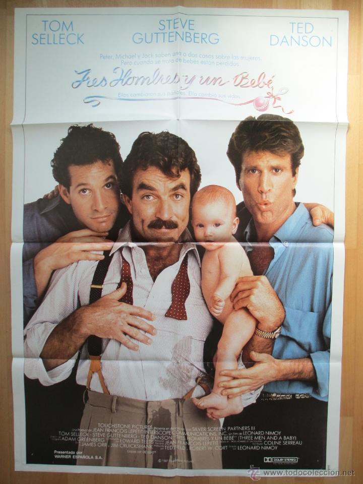 Cinema: CARTEL CINE, TRES HOMBRES Y UN BEBE, TOM SELLECK, STEVE GUTTENBERG, 1987, C591