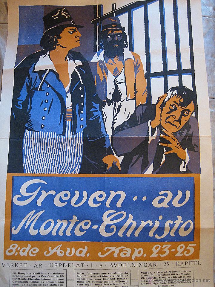 Cinema: El conde de Montecristo GREVEN AV MONTE CHRISTO cartel original Suecia 1965