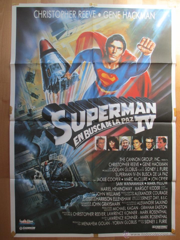 CARTEL CINE, SUPERMAN IV EN BUSCA DE LA PAZ, CHRISTOPHER REEVE, GENE HACKMAN, C742 (Cine - Posters y Carteles - Ciencia Ficción)