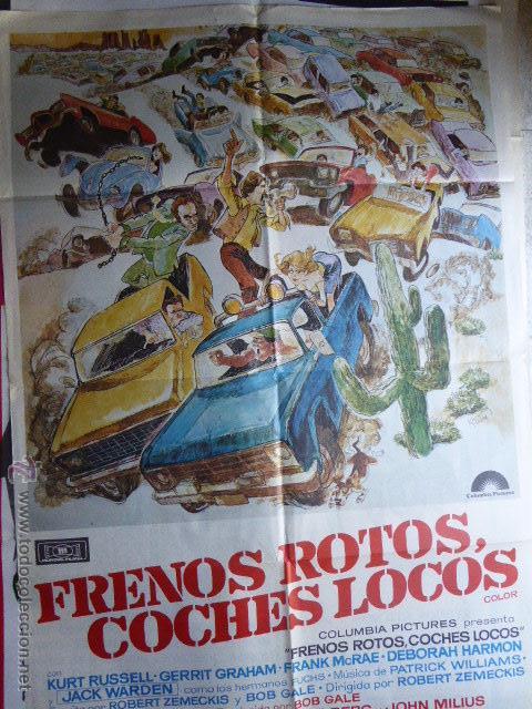Cine: CARTEL DE CINE. FRENOS ROTOS, COCHES LOCOS. 70X100 CM