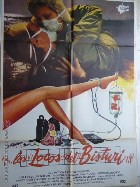 Cine: CARTEL DE CINE- MOVIE POSTER. LOS LOCOS DEL BISTURI. 100X70 CM