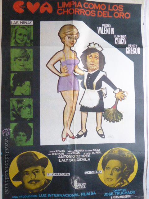 Cine: CARTEL DE CINE- MOVIE POSTER. EVA LIMPIA COMO LOS CHORROS DEL ORO. 100X70 CM