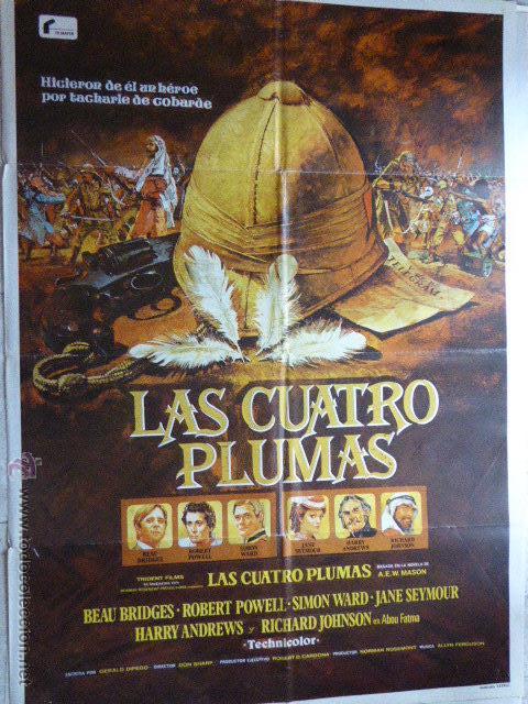 Cinema: CARTEL DE CINE- MOVIE POSTER. LAS CUATRO PLUMAS. 100X70 CM
