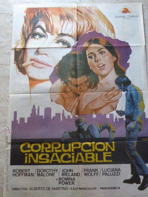 Cinema: CARTEL DE CINE- MOVIE POSTER. CORRUPCION INSACIABLE. 100X70 CM